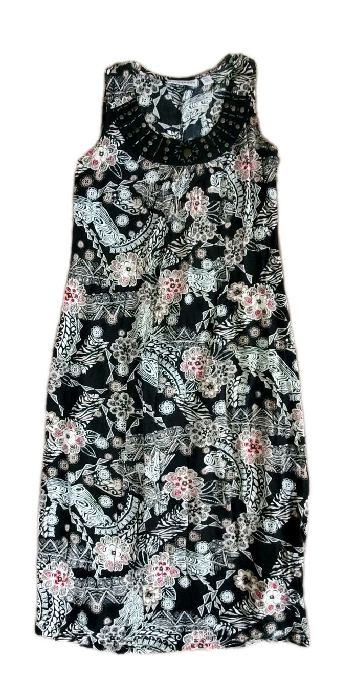 Sag Harbor Maxi Dress Women S Small Native Regal Y2K Sleeveless Rustic